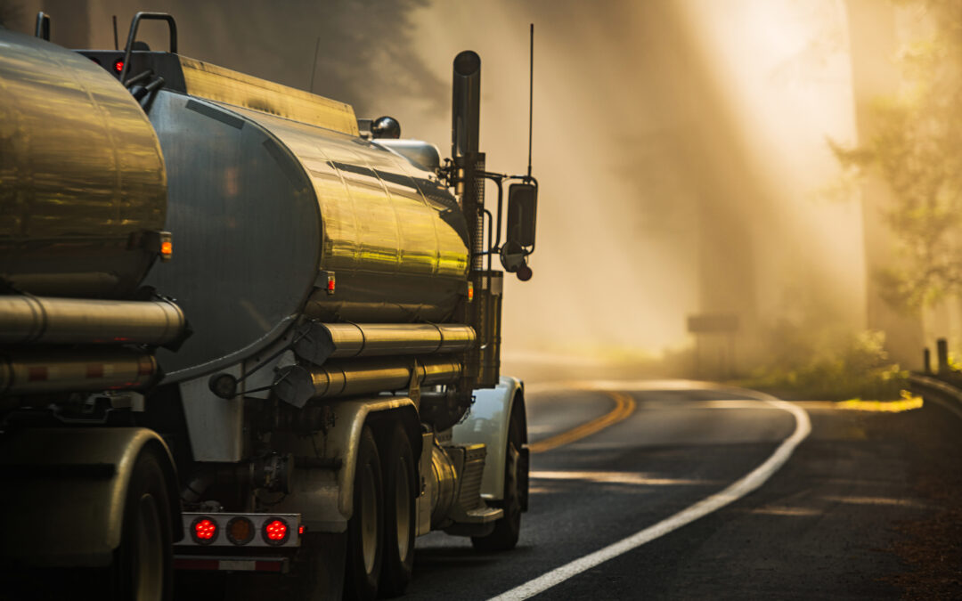 Semi Tank Truck Transporting Fuel